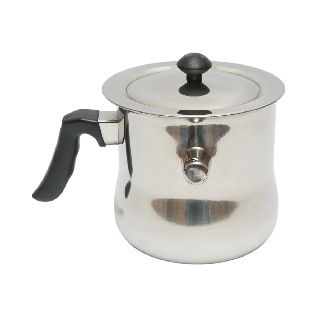 Stainless steel recipient with double walls for melting wax 1.5L